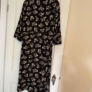 Frank & Oak Black & Floral Midi Dress